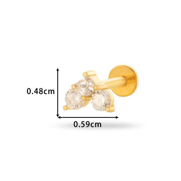 Wholesale Metal Butterfly Style Electroplated Puncture Ornaments For Women Inner Tooth Thread Flat Base Rod Lip Nail And Ear Bone Nail