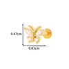 Wholesale Metal Butterfly Style Electroplated Puncture Ornaments For Women Inner Tooth Thread Flat Base Rod Lip Nail And Ear Bone Nail