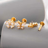 Wholesale Metal Butterfly Style Electroplated Puncture Ornaments For Women Inner Tooth Thread Flat Base Rod Lip Nail And Ear Bone Nail
