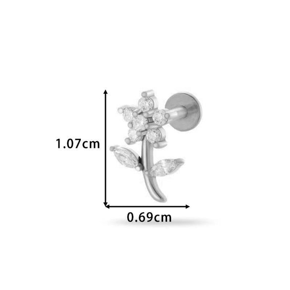 Wholesale Metal Butterfly Style Electroplated Puncture Ornaments For Women Inner Tooth Thread Flat Base Rod Lip Nail And Ear Bone Nail