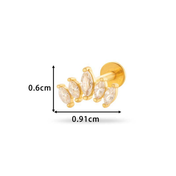 Wholesale Metal Butterfly Style Electroplated Puncture Ornaments For Women Inner Tooth Thread Flat Base Rod Lip Nail And Ear Bone Nail