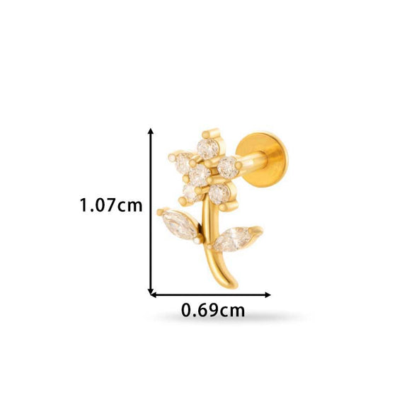 Wholesale Metal Butterfly Style Electroplated Puncture Ornaments For Women Inner Tooth Thread Flat Base Rod Lip Nail And Ear Bone Nail