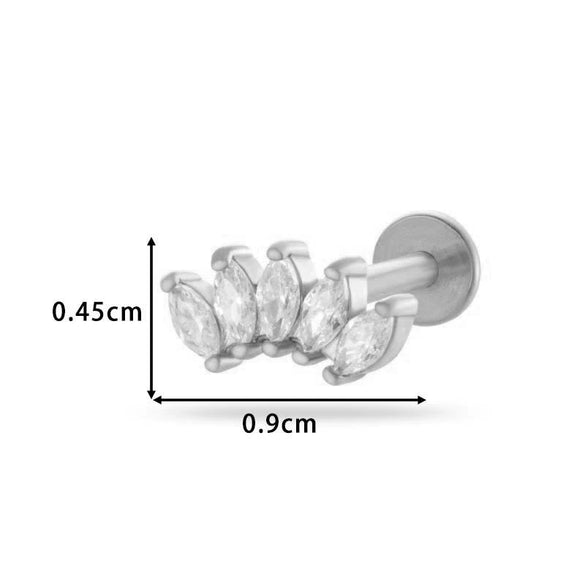 Wholesale Metal Butterfly Style Electroplated Puncture Ornaments For Women Inner Tooth Thread Flat Base Rod Lip Nail And Ear Bone Nail