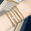 Wholesale Metal Chain Bracelet Copper Gold Plated Geometric Minimalist Unisex Ladies Jewelry Fivepiece Set