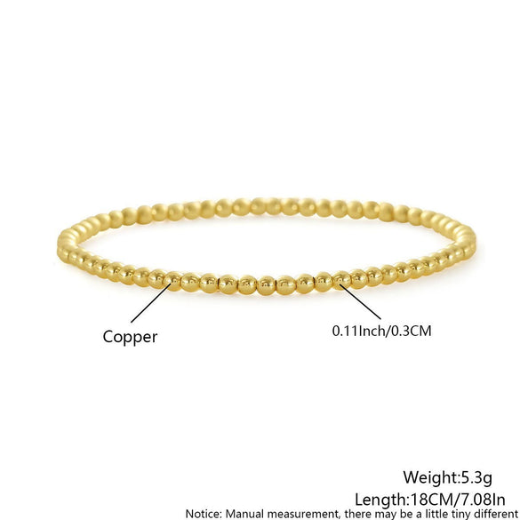 Wholesale Metal Chain Bracelet Copper Gold Plated Geometric Minimalist Unisex Ladies Jewelry Fivepiece Set