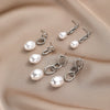 Wholesale Metal Chain Pearl Earrings With Electroplating Treatment Simple Fashion Retro Style For Women