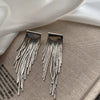 Wholesale Metal Chain Tassel Earrings With Geometric Shape Electroplated For Women Light Luxury Stylish Elegant