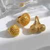 Wholesale Metal Cherry Ring Stainless Steel Gold Plated Geometric Style Unisex Finger Ring