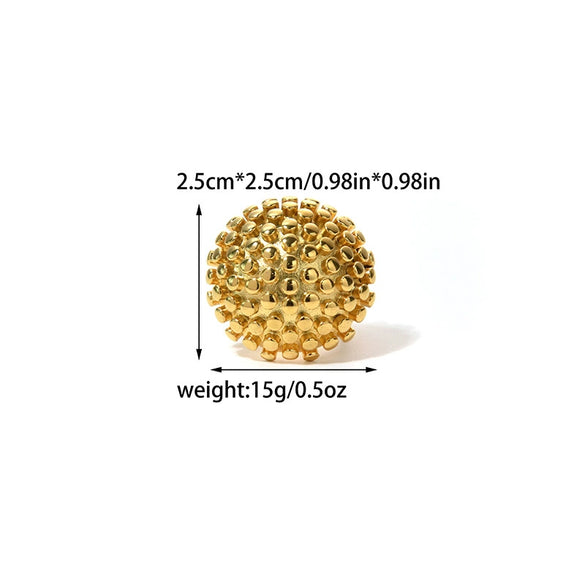 Wholesale Metal Cherry Ring Stainless Steel Gold Plated Geometric Style Unisex Finger Ring