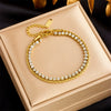 Wholesale Metal Cold Style Goldplated Titanium Steel Twist Chain Doublelayer Bracelet