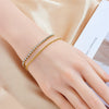 Wholesale Metal Cold Style Goldplated Titanium Steel Twist Chain Doublelayer Bracelet