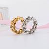Wholesale Metal Cold Wind Punk Geometric Titanium Steel Chain Ring With Electroplating