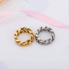 Wholesale Metal Cold Wind Punk Geometric Titanium Steel Chain Ring With Electroplating