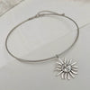 Wholesale Metal Collar Necklace Geometric Style Alloy Pendant Sunflower Design For Women