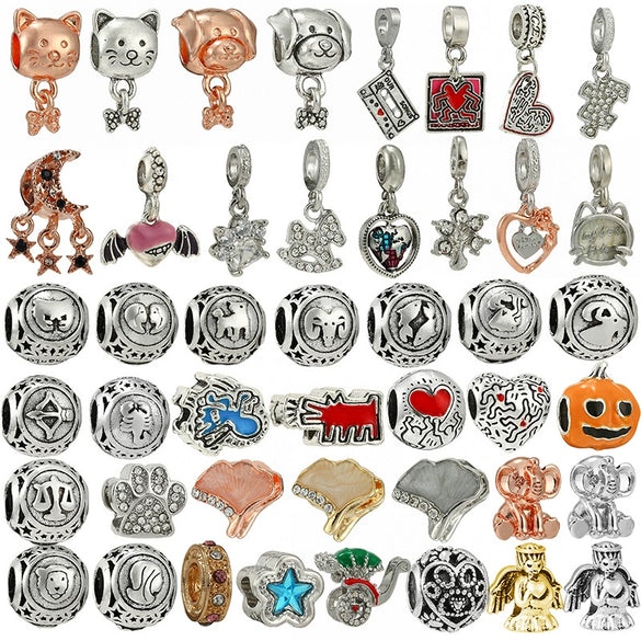 Wholesale Metal Constellation Love Series Beads Diy Bracelet Accessories Jewelry With Electroplating And Totem Pattern