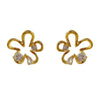 Wholesale Metal Copper Geometric And Flower Hollow Earrings Electroplated Light Luxury Style For Women