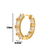 Wholesale Metal Copper Inlaid Zircon Round Love Cartilage Earrings Geometric Style Electroplated For Women