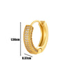 Wholesale Metal Copper Inlaid Zircon Round Love Cartilage Earrings Geometric Style Electroplated For Women
