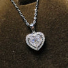 Wholesale Metal Copper Love Heart Shaped Zircon Inlaid Women's Necklace Ochain