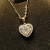 Wholesale Metal Copper Love Heart Shaped Zircon Inlaid Women's Necklace Ochain