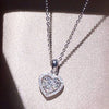 Wholesale Metal Copper Love Heart Shaped Zircon Inlaid Women's Necklace Ochain