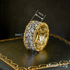 Wholesale Metal Copper Ring With Wheat Ear Leaf Pattern Inlaid With Zircon Elegant Style For Women