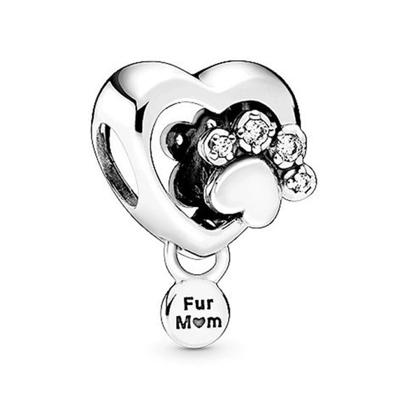 Wholesale Metal Cowhide Cartoon Cute Pet Paw Print Animal Sequins Paw Creative Electroplating Bracelet Necklace