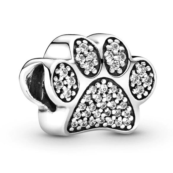 Wholesale Metal Cowhide Cartoon Cute Pet Paw Print Animal Sequins Paw Creative Electroplating Bracelet Necklace