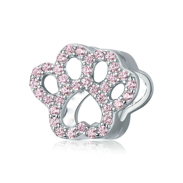 Wholesale Metal Cowhide Cartoon Cute Pet Paw Print Animal Sequins Paw Creative Electroplating Bracelet Necklace
