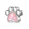 Wholesale Metal Cowhide Cartoon Cute Pet Paw Print Animal Sequins Paw Creative Electroplating Bracelet Necklace