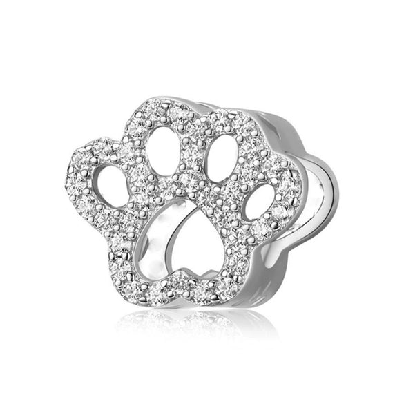 Wholesale Metal Cowhide Cartoon Cute Pet Paw Print Animal Sequins Paw Creative Electroplating Bracelet Necklace