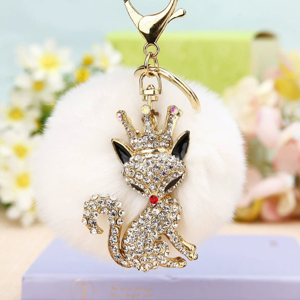 Wholesale Metal Creative Rhinestone Tiger Car Keychain And Bag Pendant