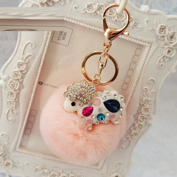 Wholesale Metal Creative Rhinestone Tiger Car Keychain And Bag Pendant