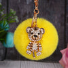 Wholesale Metal Creative Rhinestone Tiger Car Keychain And Bag Pendant