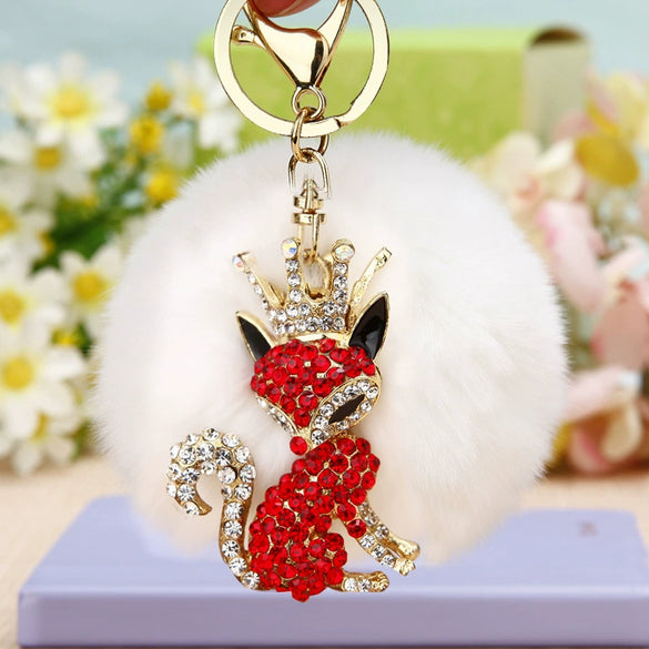 Wholesale Metal Creative Rhinestone Tiger Car Keychain And Bag Pendant