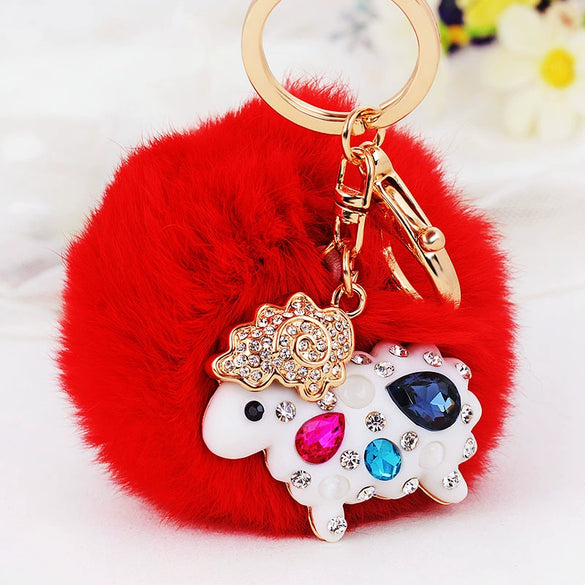 Wholesale Metal Creative Rhinestone Tiger Car Keychain And Bag Pendant