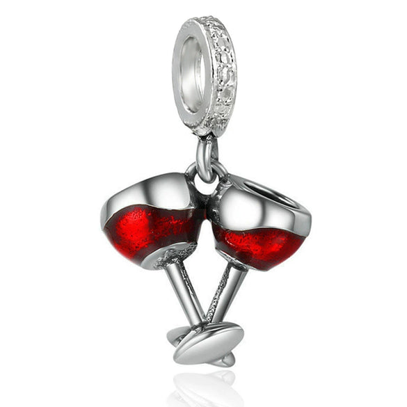 Wholesale Metal Crown Wine Glass Pendant Beaded Accessories Bracelet With Totem Pattern And Electroplating Design
