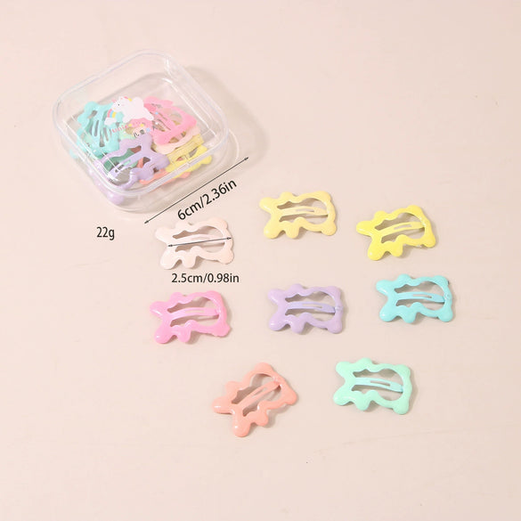 Wholesale Metal Dopamine Hairpin Candy Color Boxed Star Luminous Mini Cute Cartoon Geometric Bb Clip With Baking Paint