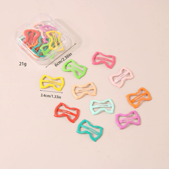 Wholesale Metal Dopamine Hairpin Candy Color Boxed Star Luminous Mini Cute Cartoon Geometric Bb Clip With Baking Paint