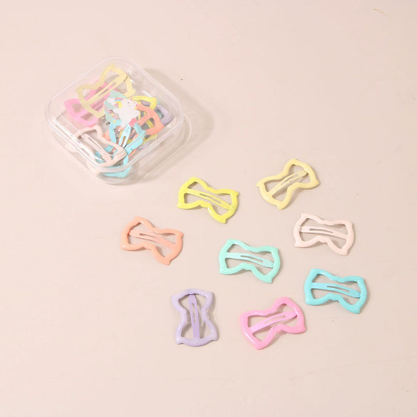 Wholesale Metal Dopamine Hairpin Candy Color Boxed Star Luminous Mini Cute Cartoon Geometric Bb Clip With Baking Paint