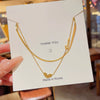Wholesale Metal Double Layer Letter Love Titanium Steel Women's Clavicle Necklace With Geometric Pattern