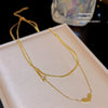 Wholesale Metal Double Layer Letter Love Titanium Steel Women's Clavicle Necklace With Geometric Pattern