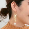 Wholesale Metal Drop Shape Plant Flowers Style Electroplated Orchid Pearl Pendant Earrings For Women