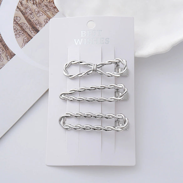 Wholesale Metal Duckbill Clip Hair Accessories For Ladies Zinc Alloy Wave Shaped Love Butterfly Design Electroplated