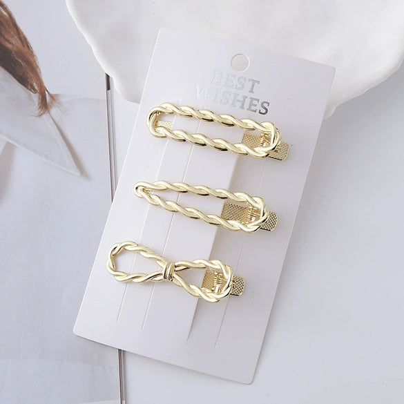 Wholesale Metal Duckbill Clip Hair Accessories For Ladies Zinc Alloy Wave Shaped Love Butterfly Design Electroplated