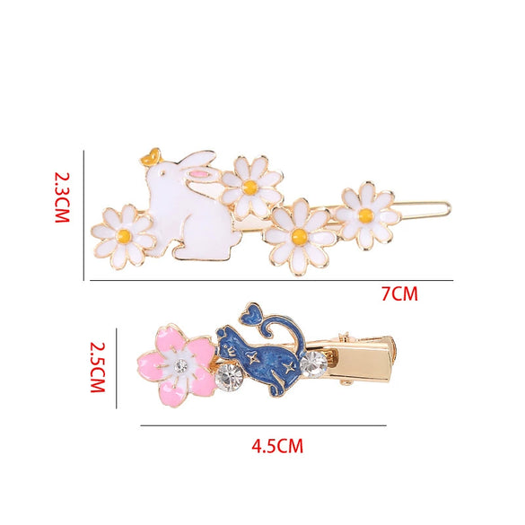 Wholesale Metal Duckbill Hair Clip For Women Cartoon Animals Style With Electroplating