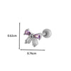 Wholesale Metal Ear Bone Nail With Copper Inlaid Zircon Heart Pattern Electroplated For Women