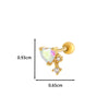 Wholesale Metal Ear Bone Nail With Copper Inlaid Zircon Heart Pattern Electroplated For Women