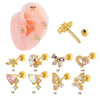 Wholesale Metal Ear Bone Nail With Copper Inlaid Zircon Heart Pattern Electroplated For Women