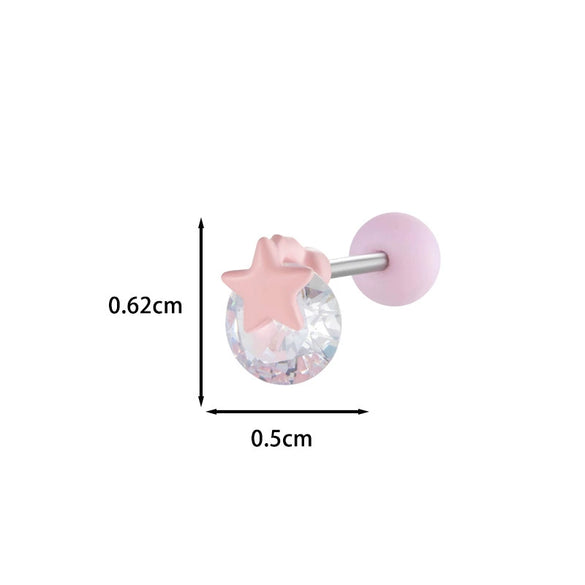 Wholesale Metal Ear Bone Nail With Copper Inlaid Zircon Star Pattern For Women Princess And Minimalist Style Electroplating Processing